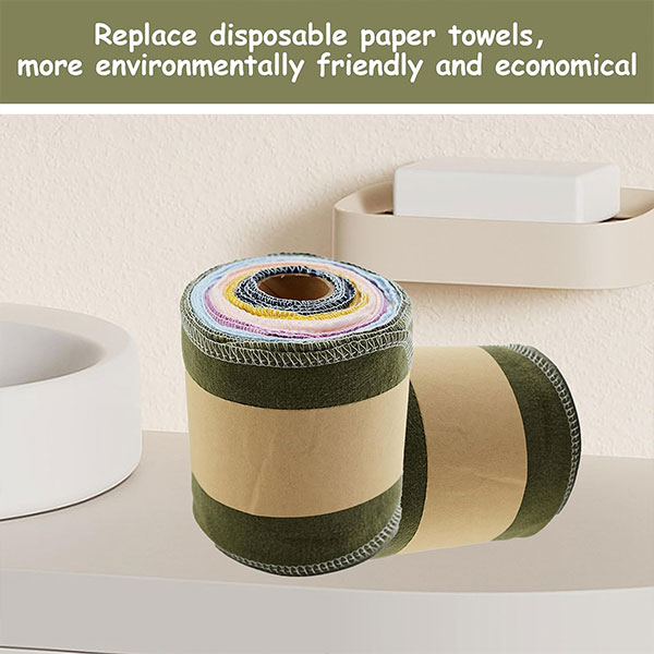 Reusable Toilet Paper Cloth — 60 Pack Reusable Paperless Paper Towels 2-Ply Cotton Flannel Washable Re-Rollable Cloth Toilet Paper Bidet Towels,Solid Color Absorbent Bidet Cloth Wipes